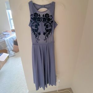 Blue Lyrical Midi Dance Costume